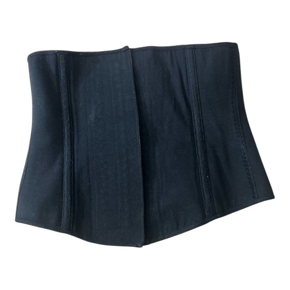 ACHATTI Women Black Rubber Cotton COLOMBIAN GIRDLE WAISTBAND Size 36 Shape Wear